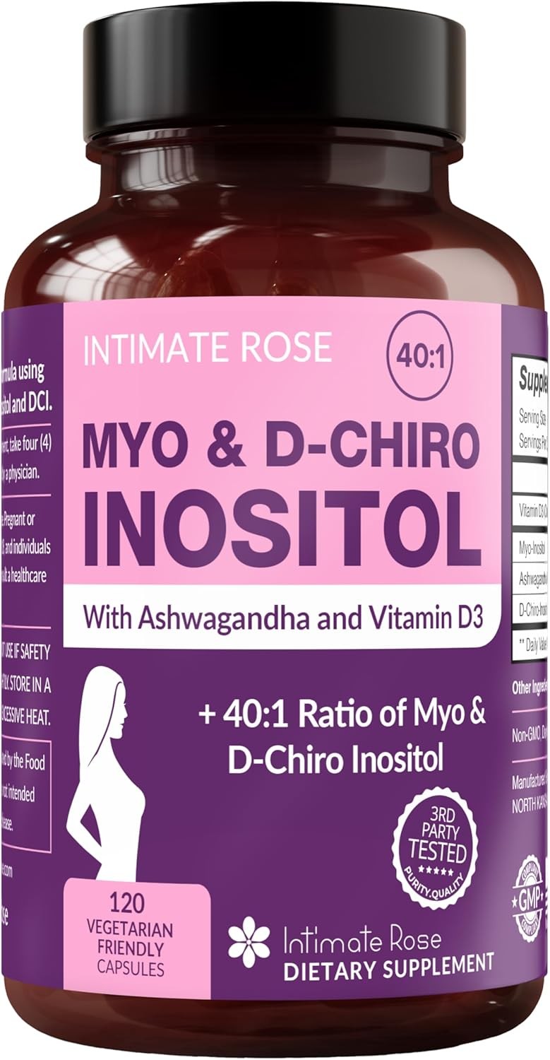 Myo-Inositol Supplement for PCOS with Ashwagandha and Vitamin D - 120 Capsules