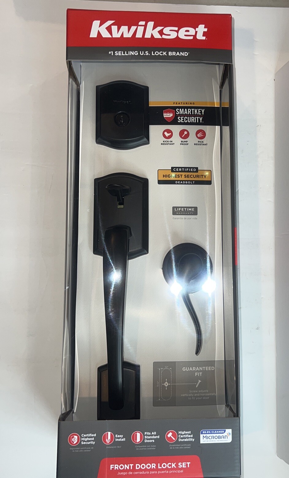 Single Cylinder Entry Door Handleset Tustin Lever SmartKey Security Home Bronze