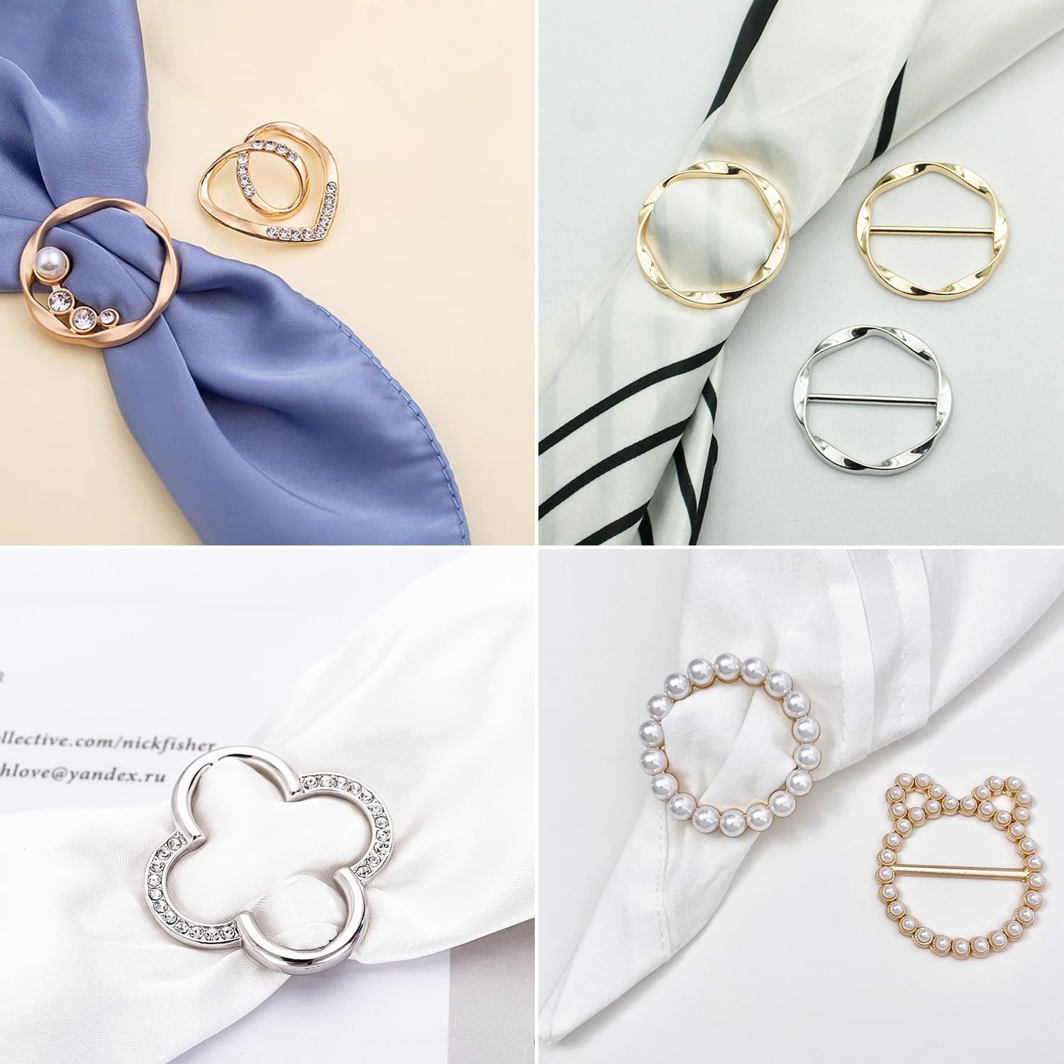 20 Pcs Scarf Ring and Slides for Scarves, Rings Multiple Sizes, Coloful