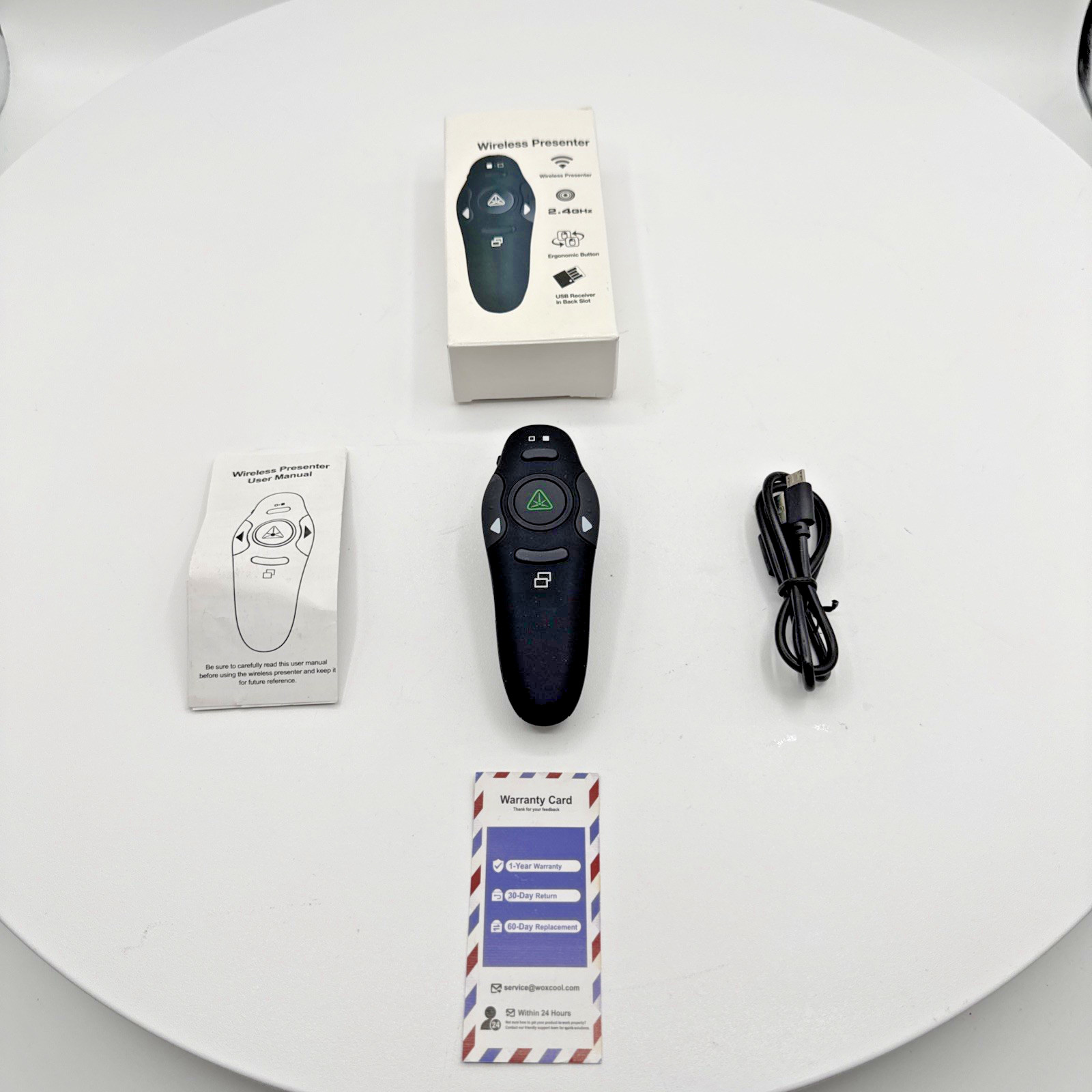 DinoFire D06 Green Laser Presentation Clicker Wireless USB Rechargeable Remote