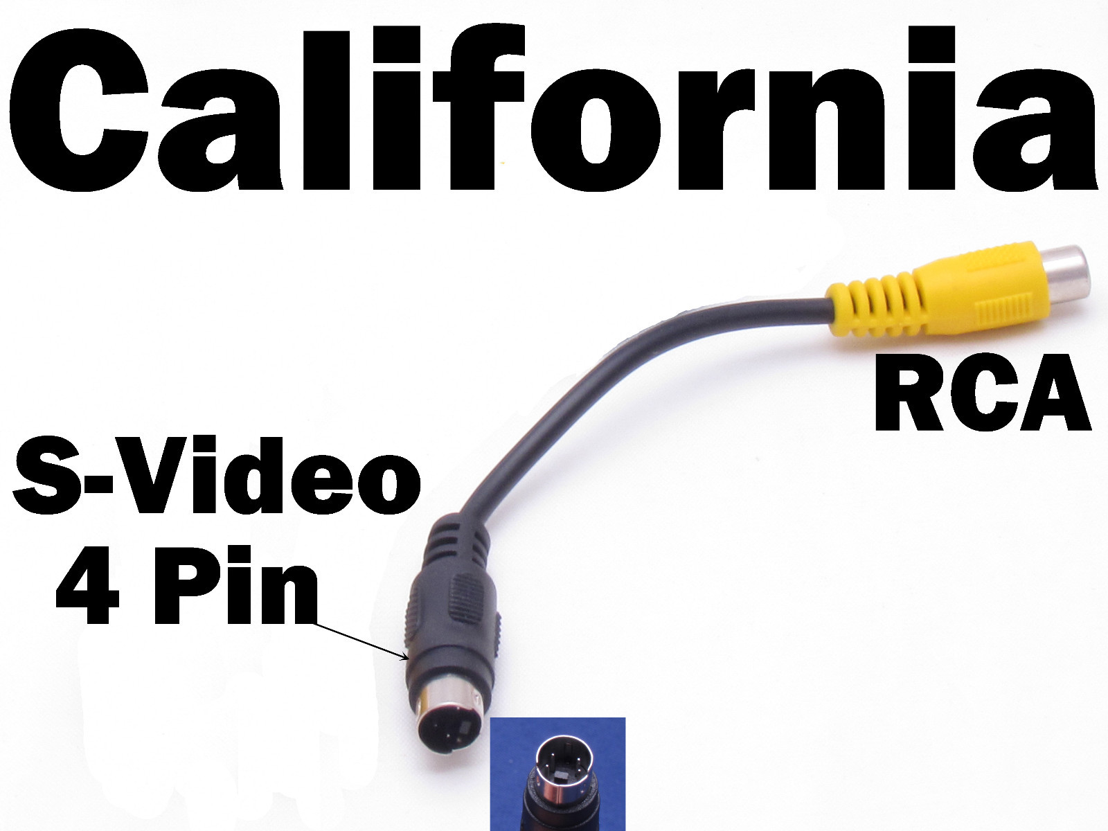 4 PIN S-VIDEO Male To AV TV RCA Plug Female Cable M to F adapter 4pin S Video
