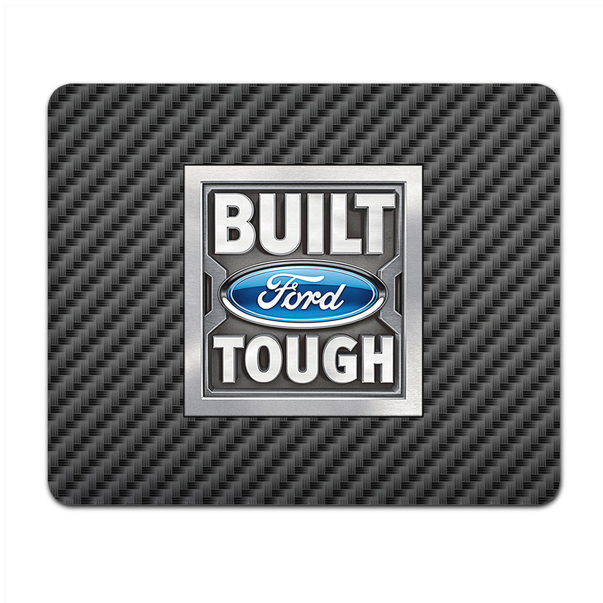 Ford Built Ford Tough Black Carbon Fiber Texture Graphic PC Mouse Pad