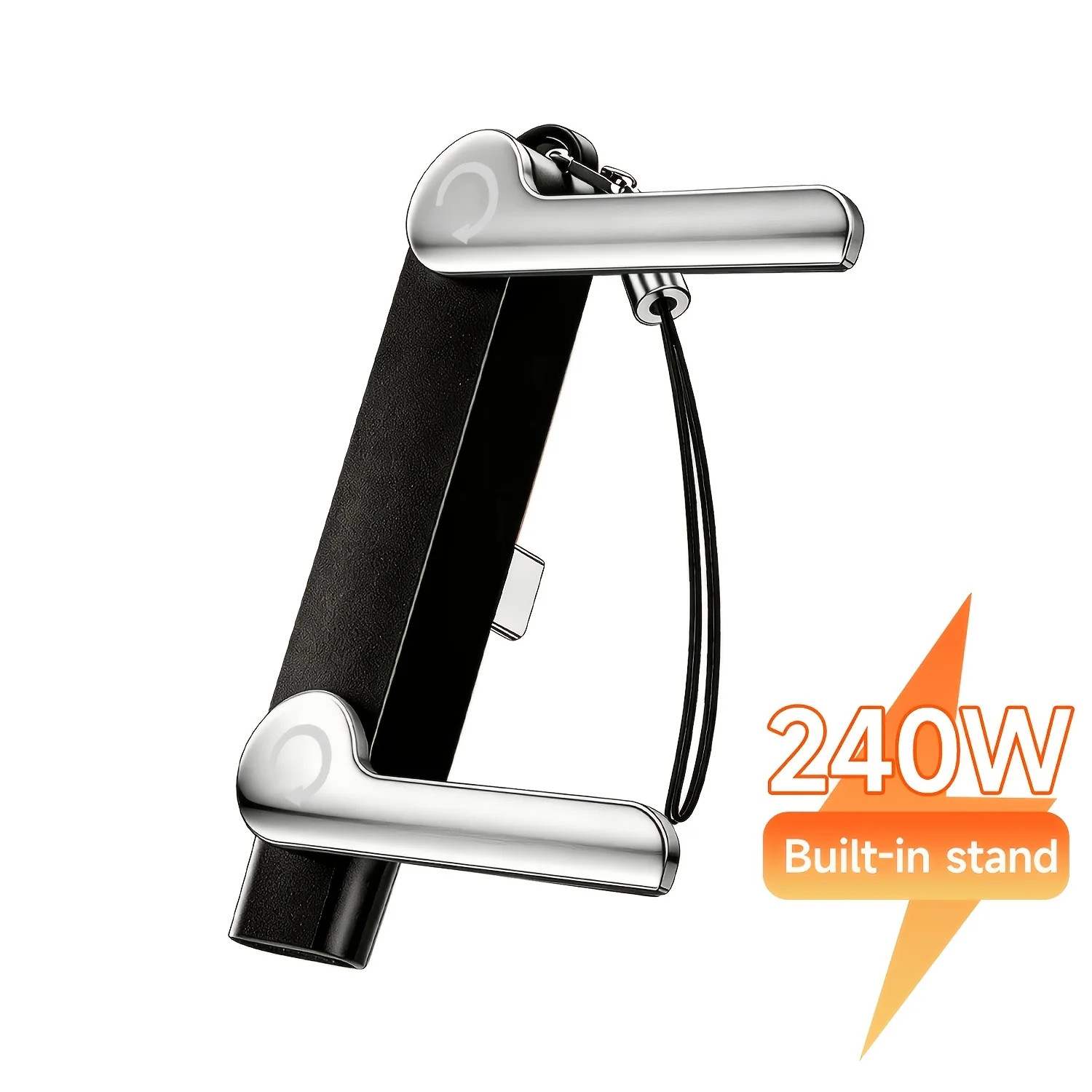 240W 2-In-1 USB C to Type C Fast Charging Foldable Bracket Datacable for Iphone