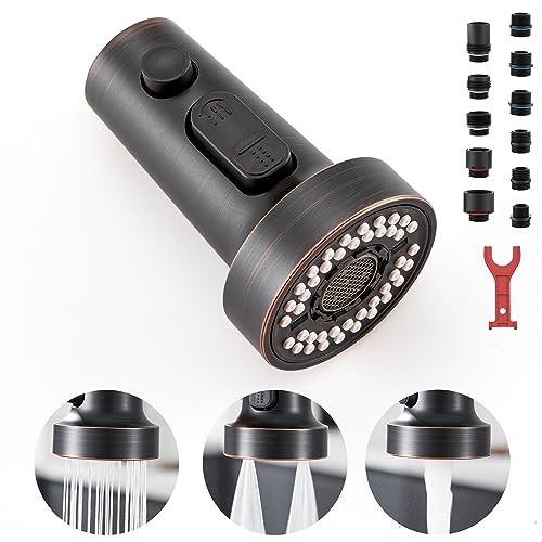 Kitchen Faucet Spray Head Replacement 15 Adapters 3 Modes Pull Out Nozzle ABS