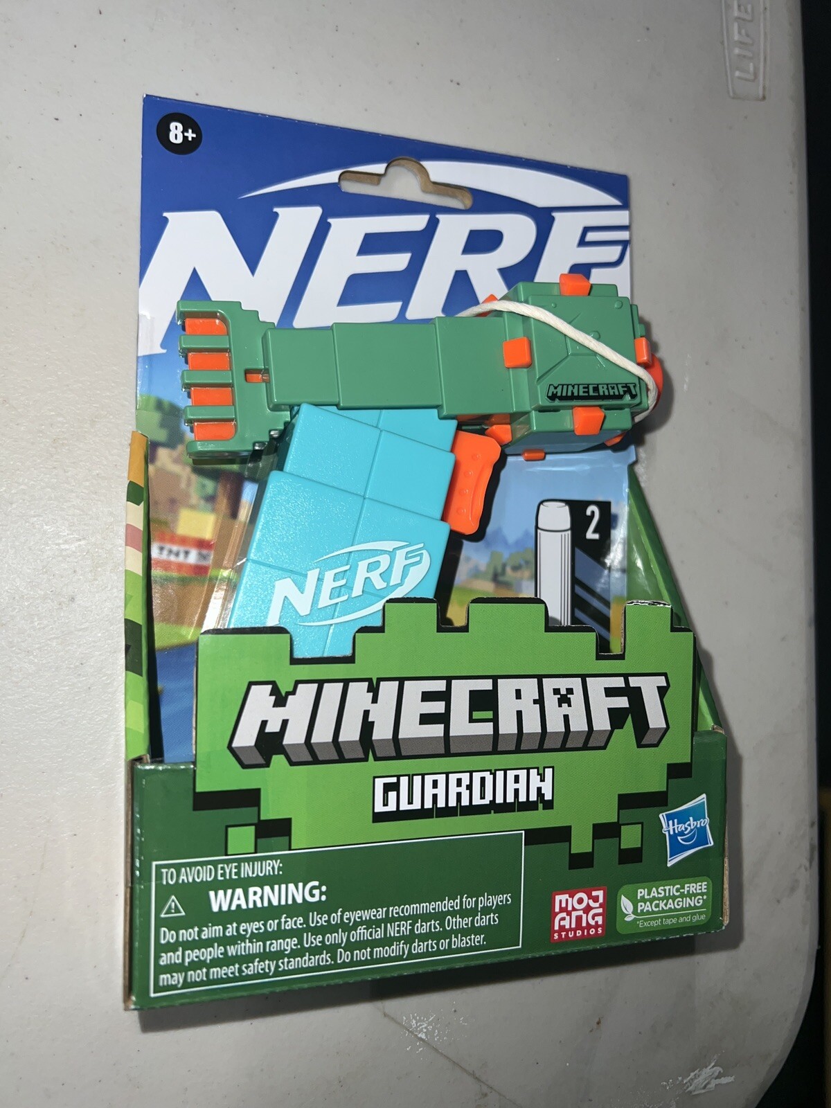 NERF MicroShots Minecraft Guardian Blaster 2 Official Elite Darts Priming Handle
