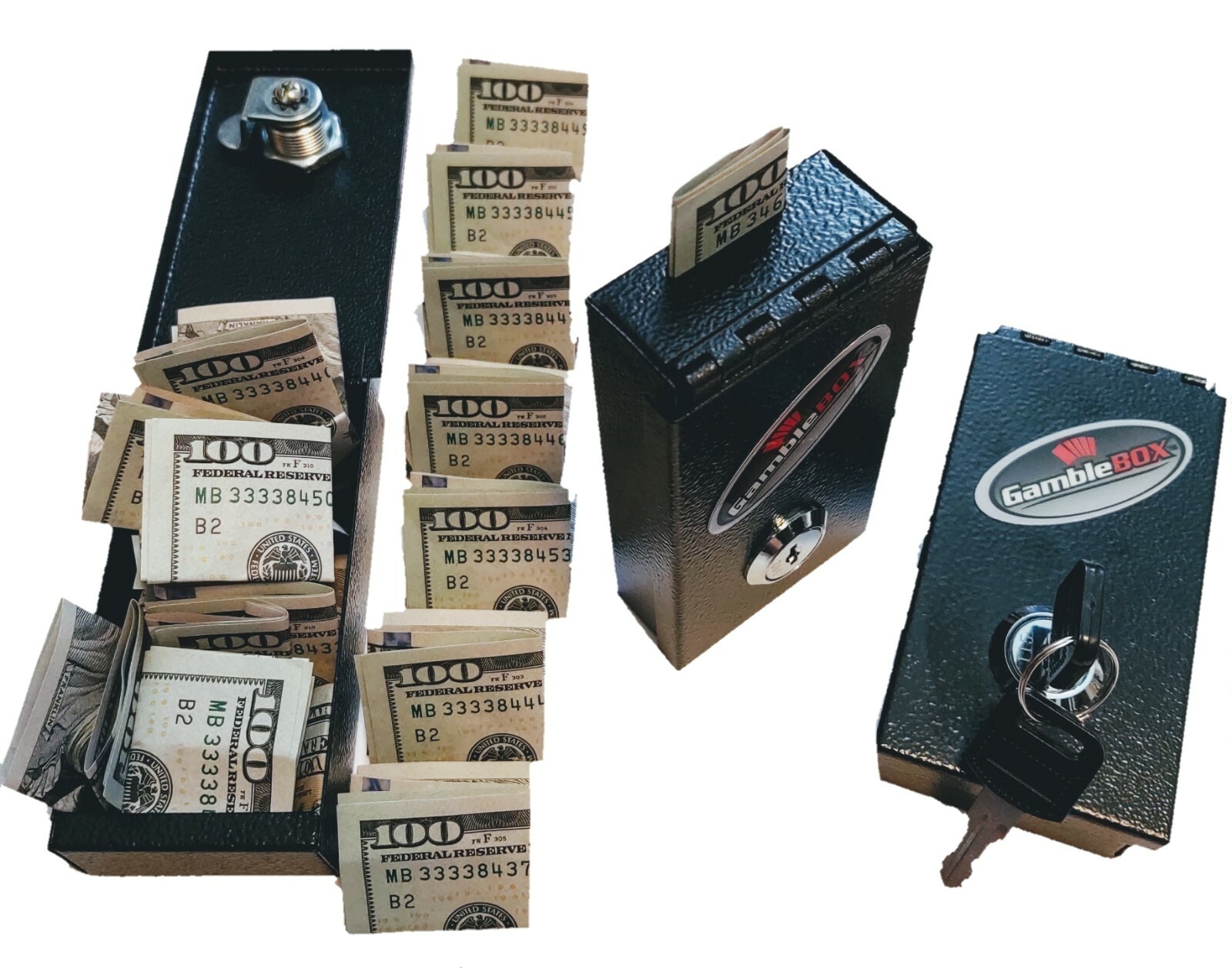USA GambleBox casino cash pocket lock box poker gambling roulette tricks secrets