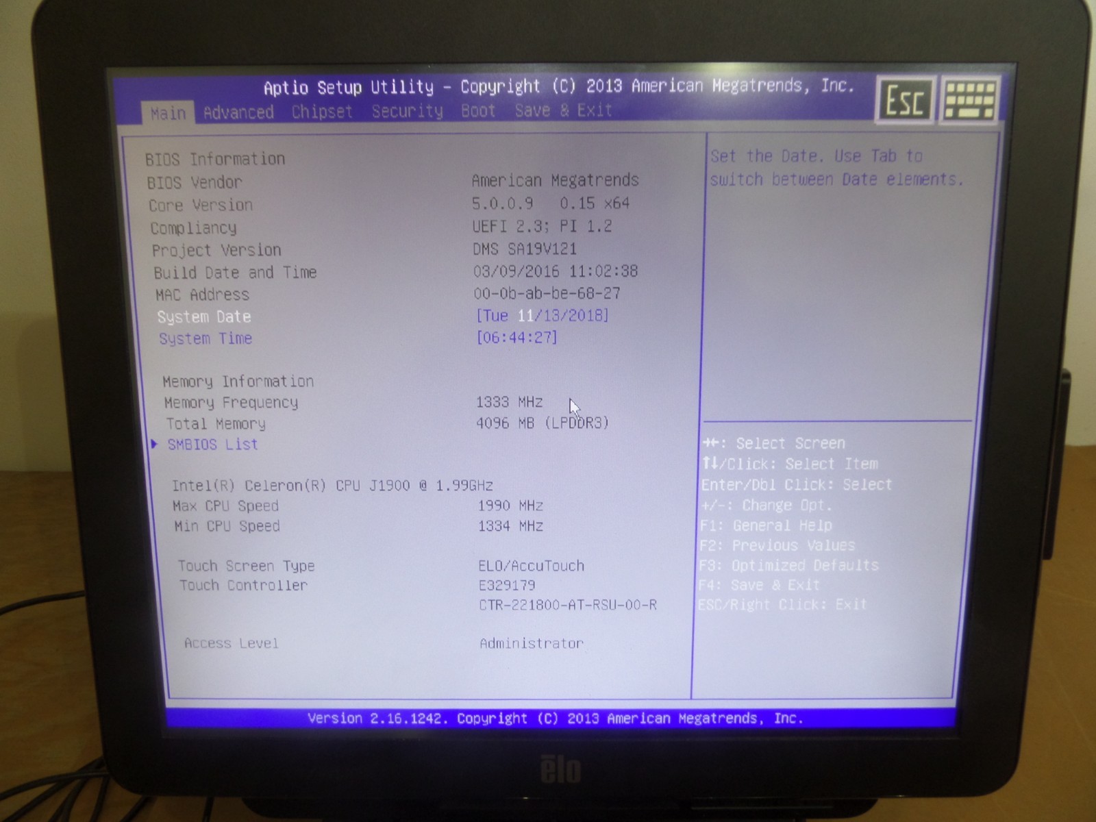 ELO TOUCH SOLUTION E135387 L17Q000106