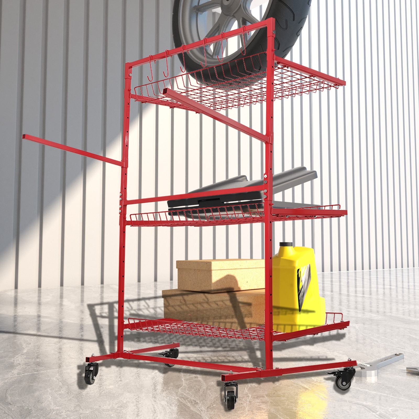 Parts Management Storage Rack Mobile Auto Body Rolling Parts Cart Body Shop Tool