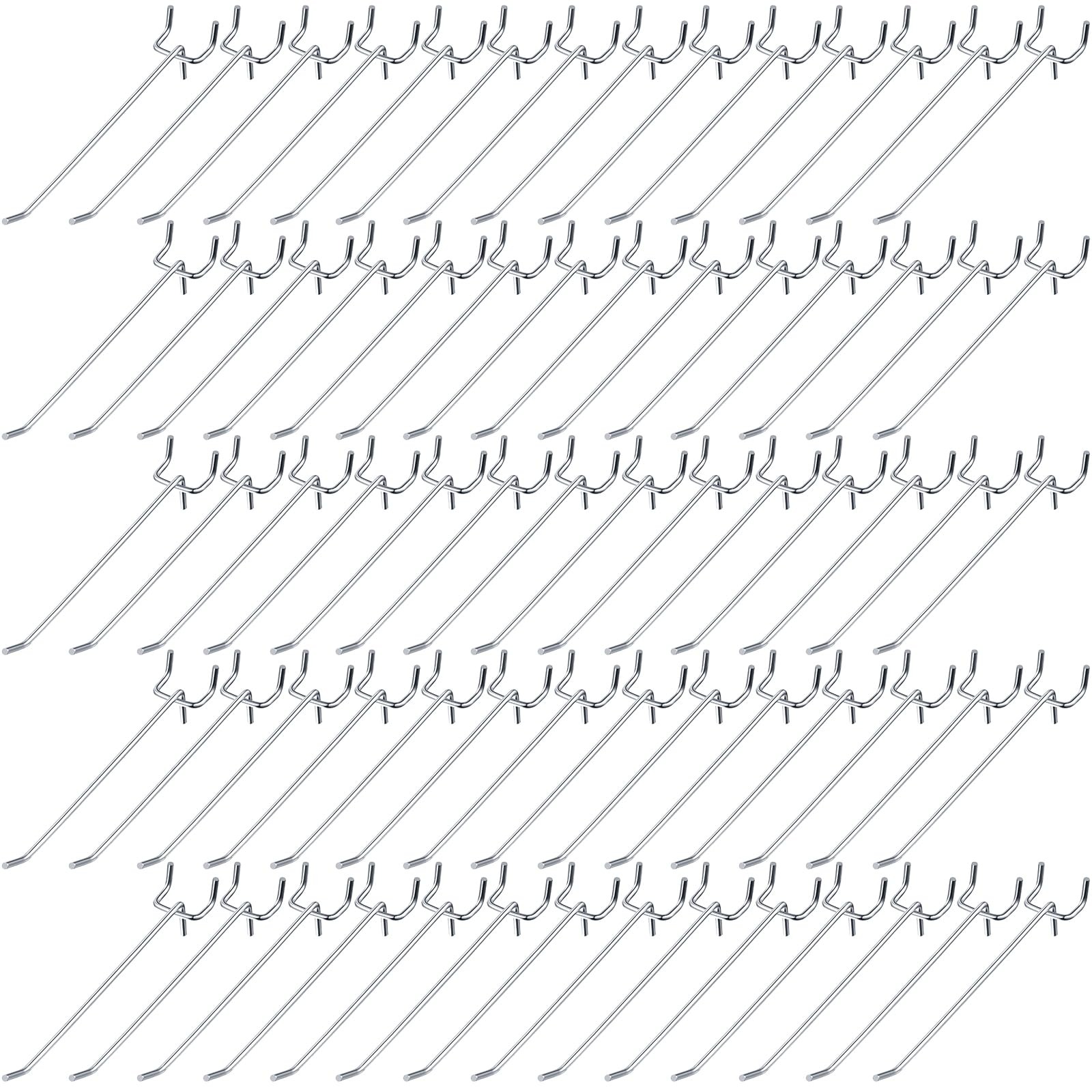 100 Pack Peg Board Hooks Stainless Steel Pegboard Hooks Shelving Display Hang...