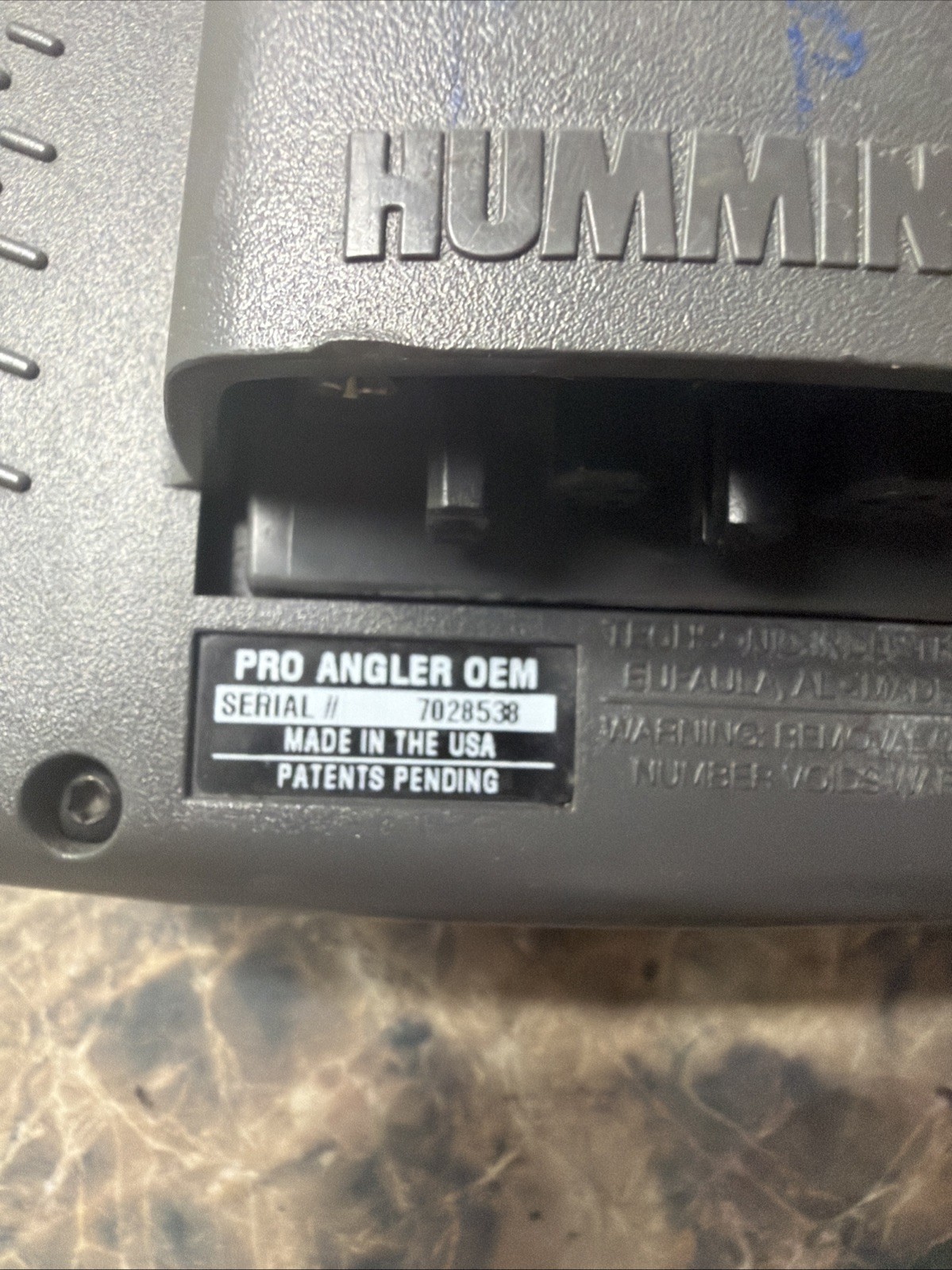 Hummingbird Wide Pro Angler Dual Beam Fishfinder Tracker Untested Head Unit Only