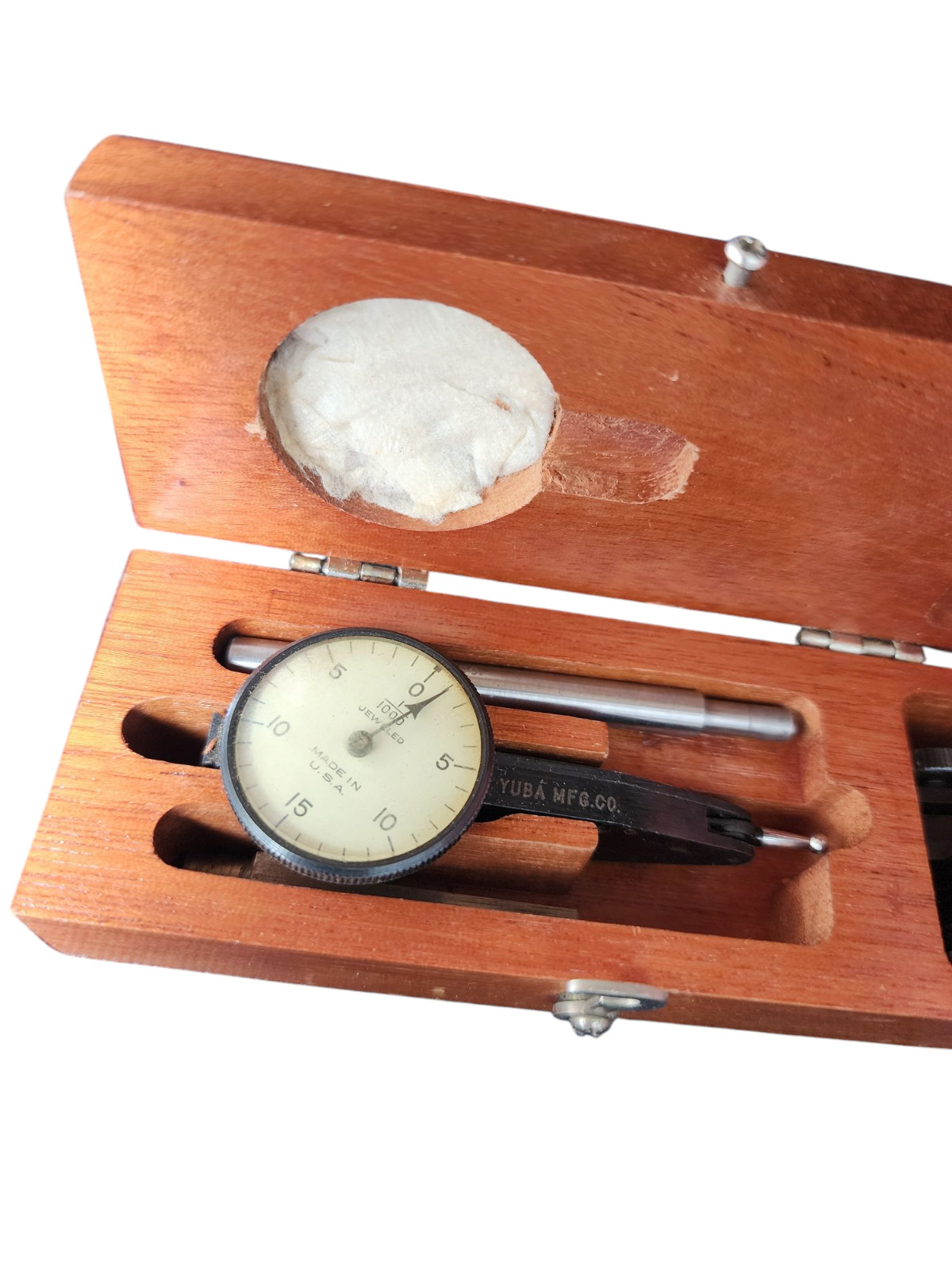 Vintage Yuba MFG Dial test indicator .03" in Brown & Sharpe Wooden Box USA Made