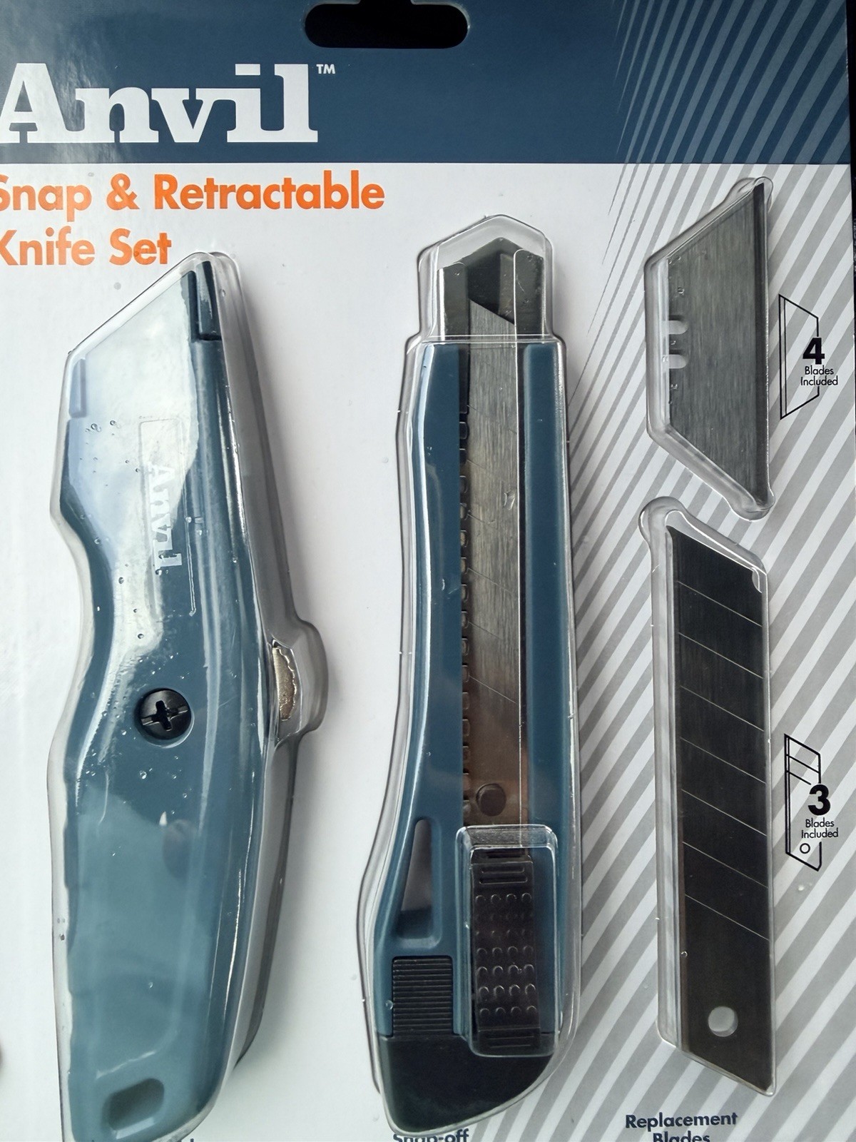 Anvil Snap and Retractable Utility Knife Set with Extra Blades