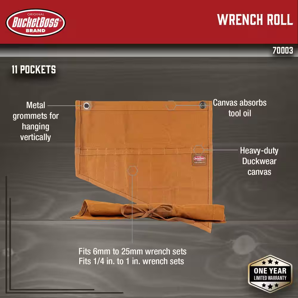 11-Pocket 18 In. Wrench Roll Tool Bag
