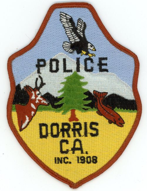 CALIFORNIA CA DORRIS POLICE NICE SHOULDER PATCH SHERIFF