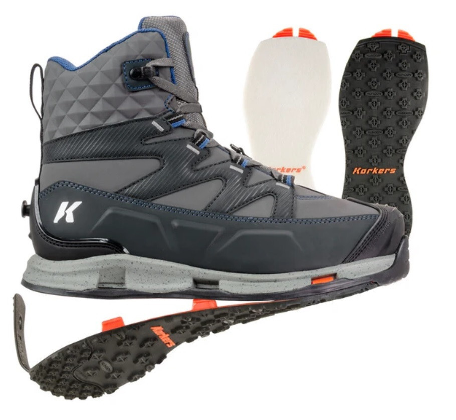 SIZE 10 KORKERS BANTAM LITE WADING FISHING BOOT FELT + KLING-ON RUBBER 2 SOLES