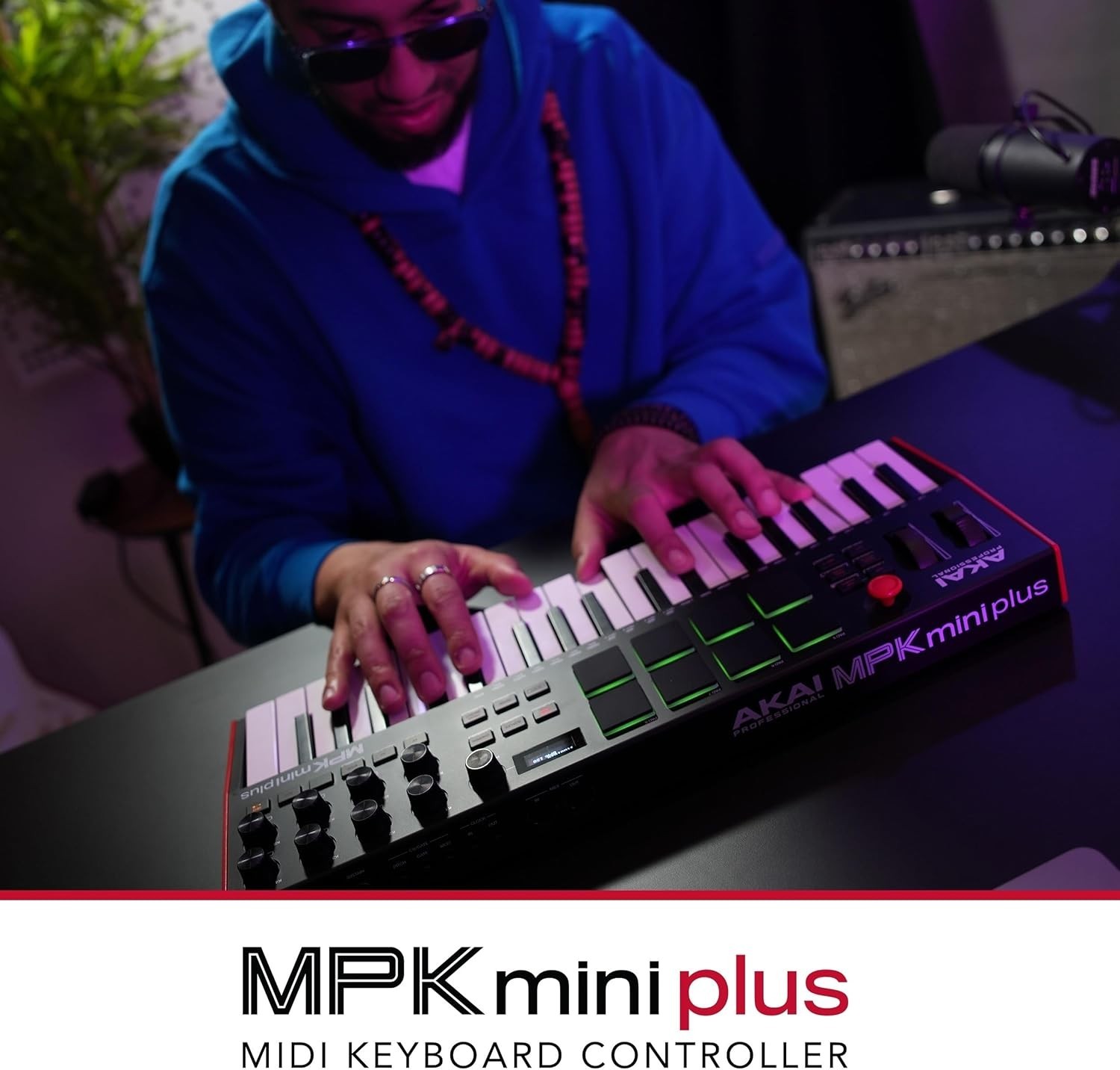 MPK Mini Plus - USB MIDI Keyboard Controller with 37 Mini Keys, 8 MPC Pads, S...
