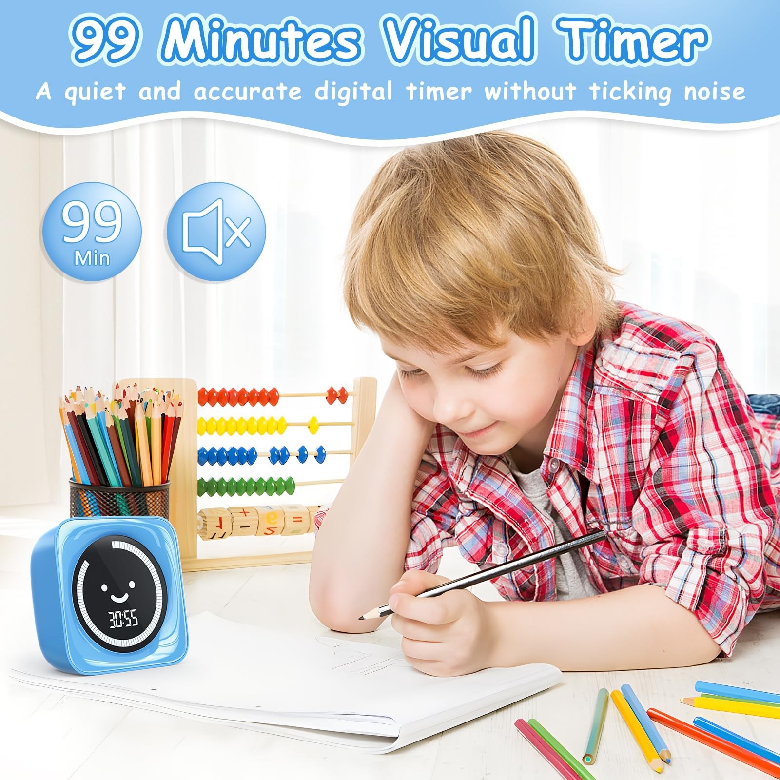Visual Kids Timer, 99~Minute Digital Classroom Countdown Timer