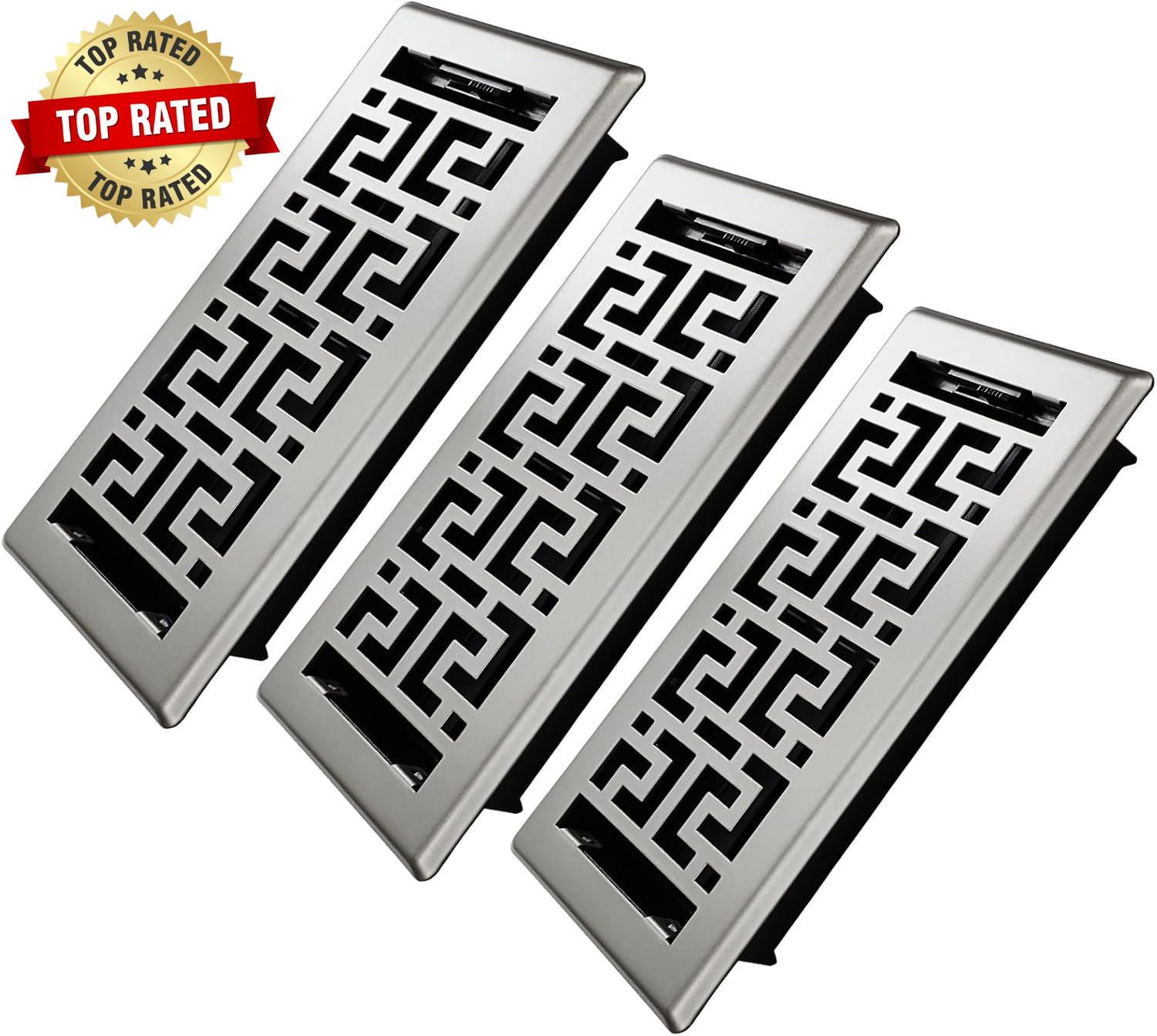Floor Register 4X10 Inches - 3 Pack Heavy Duty Walkable Steel Floor Vents Easy A