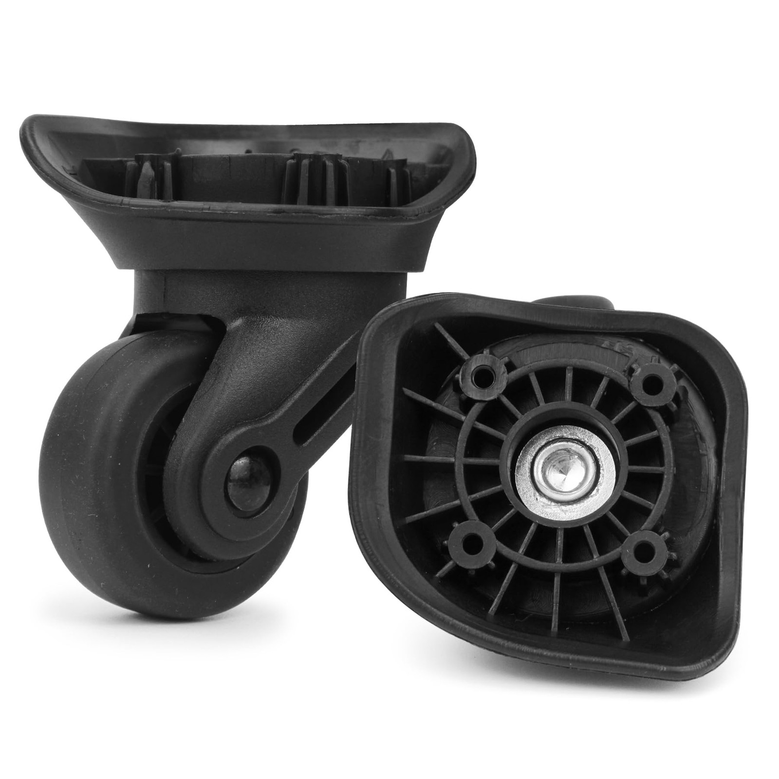 Volein Suitcase Wheels Plastic for DIY Repair, 360 Swivel ONE SIZE, Black