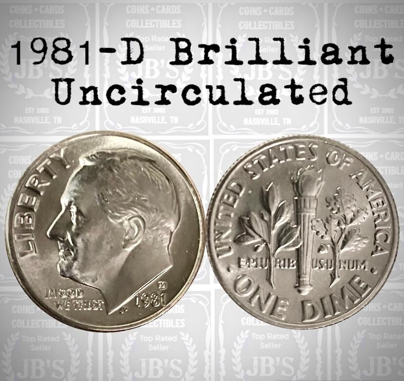 1981-D Roosevelt Dime 10c - BRILLIANT UNCIRCULATED (BU)