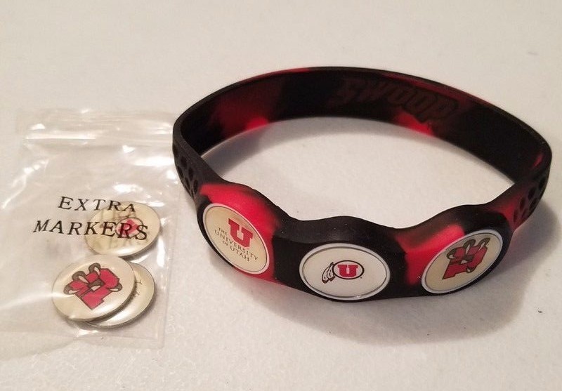 Wrist Skins Golf Ball Marker Bracelet,Utah Swoop, Magnetic, Size XL, L, M, S