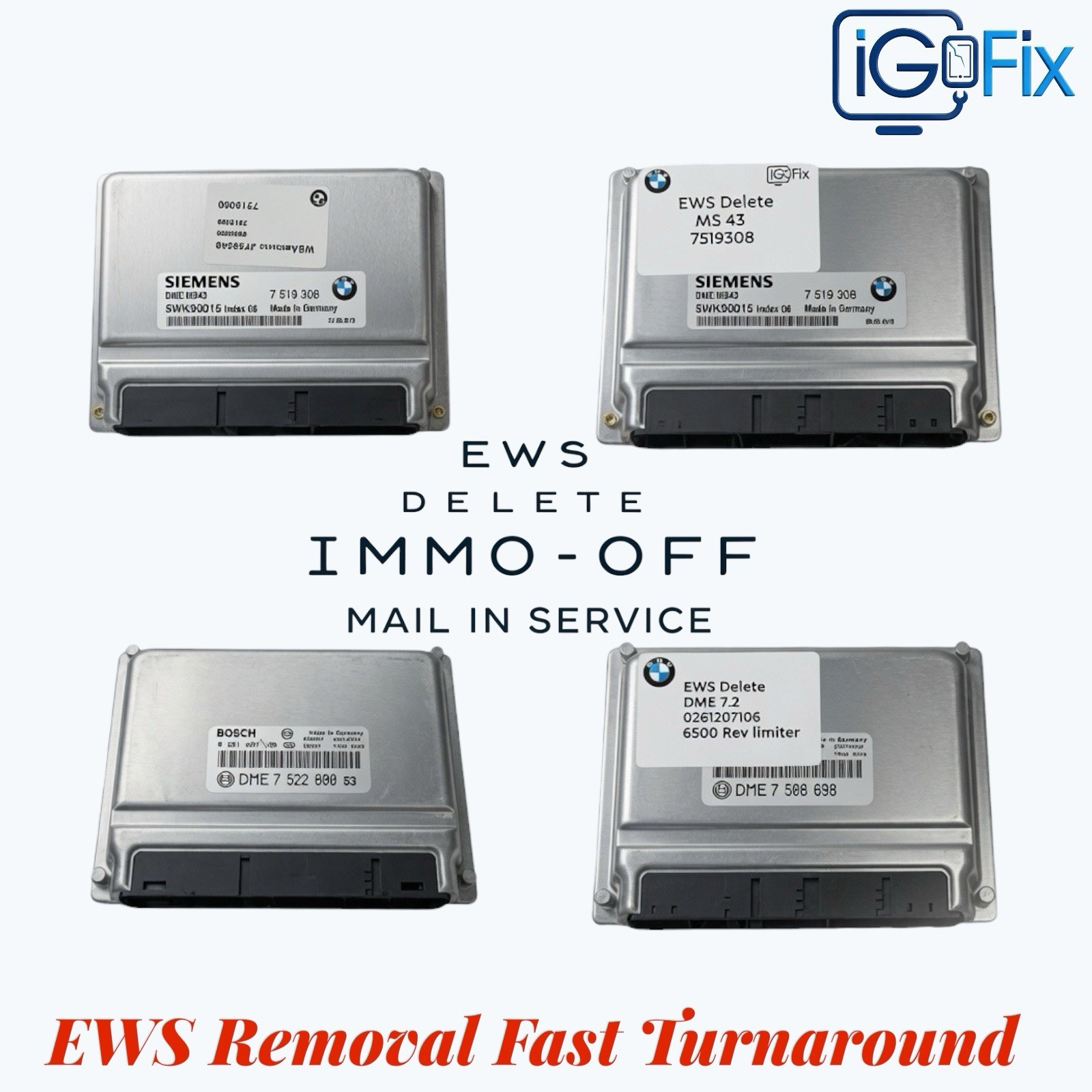 BMW ECU DME EWS Delete Immo Off Service MS43 MS42 MS45.1 MS41 ME7.2
