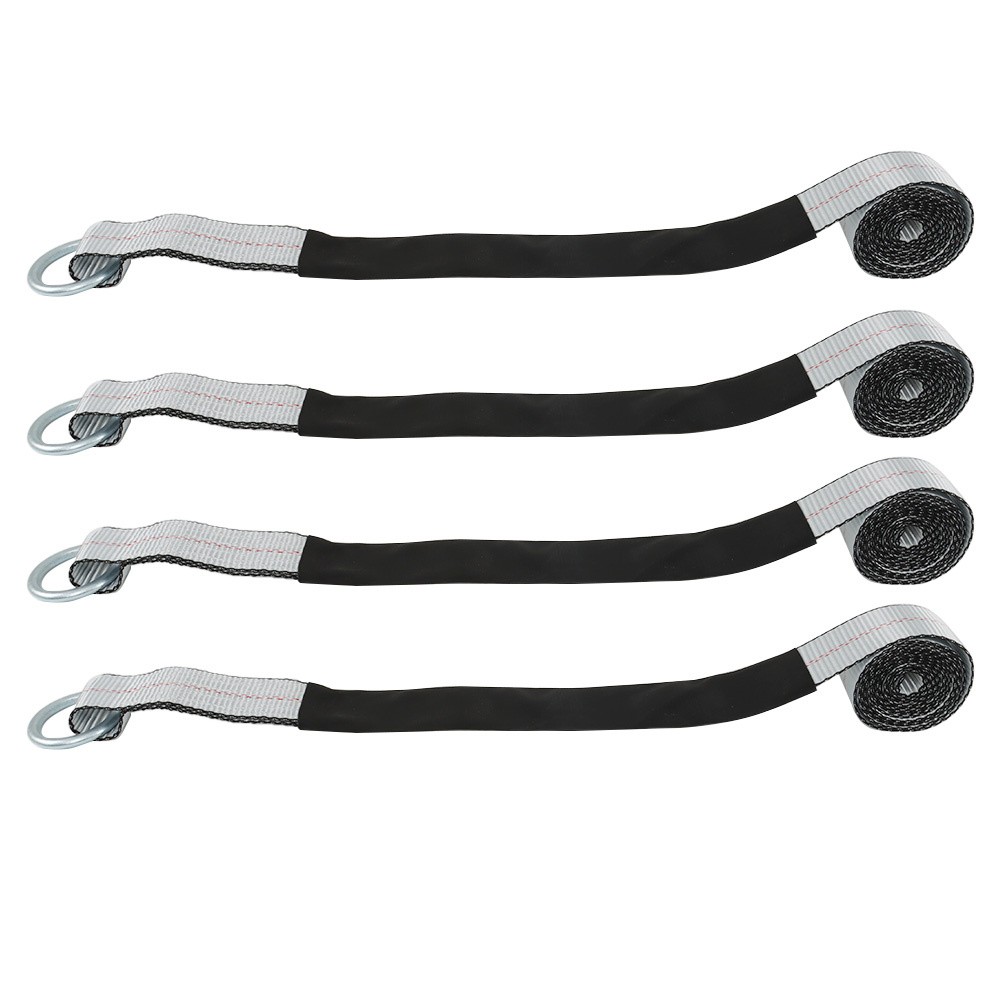 4 Pk Car Rim Tie Down 2" x 144" Silver Series 3300 Pound Safe Working Load