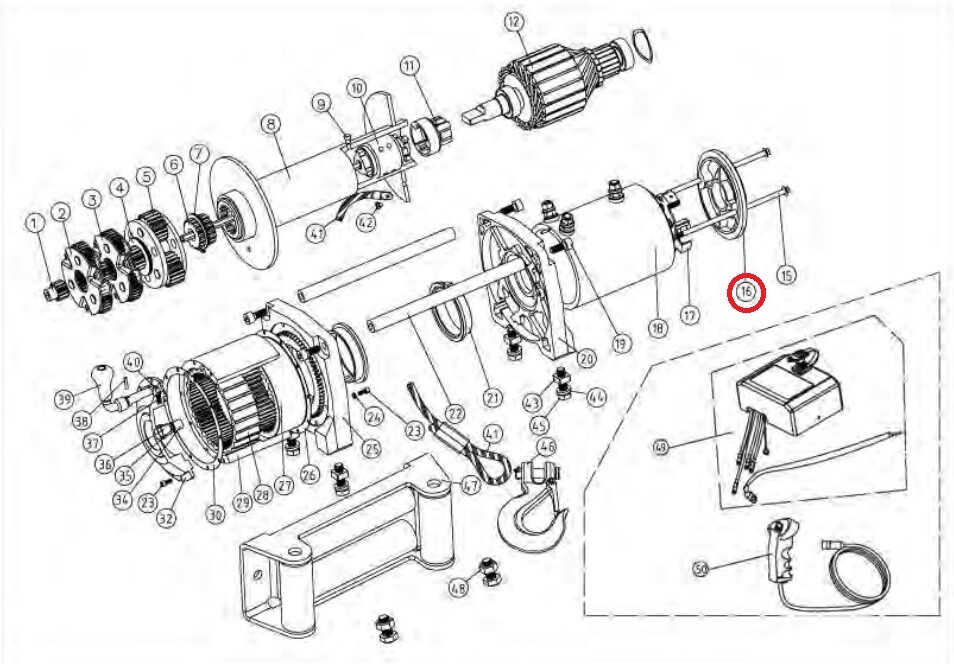 Smittybilt 97281-16 Motor End Cover for XRC8 Winch