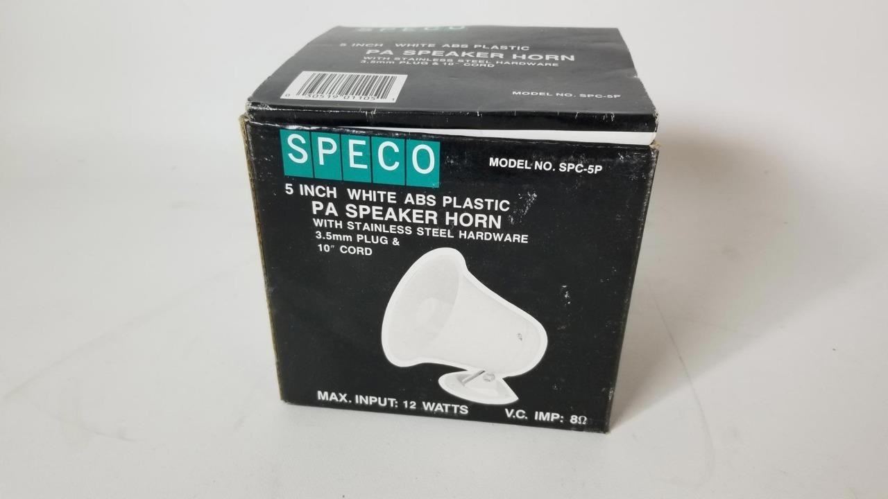 Speco SPS-5P 5" White PA Speaker Horn