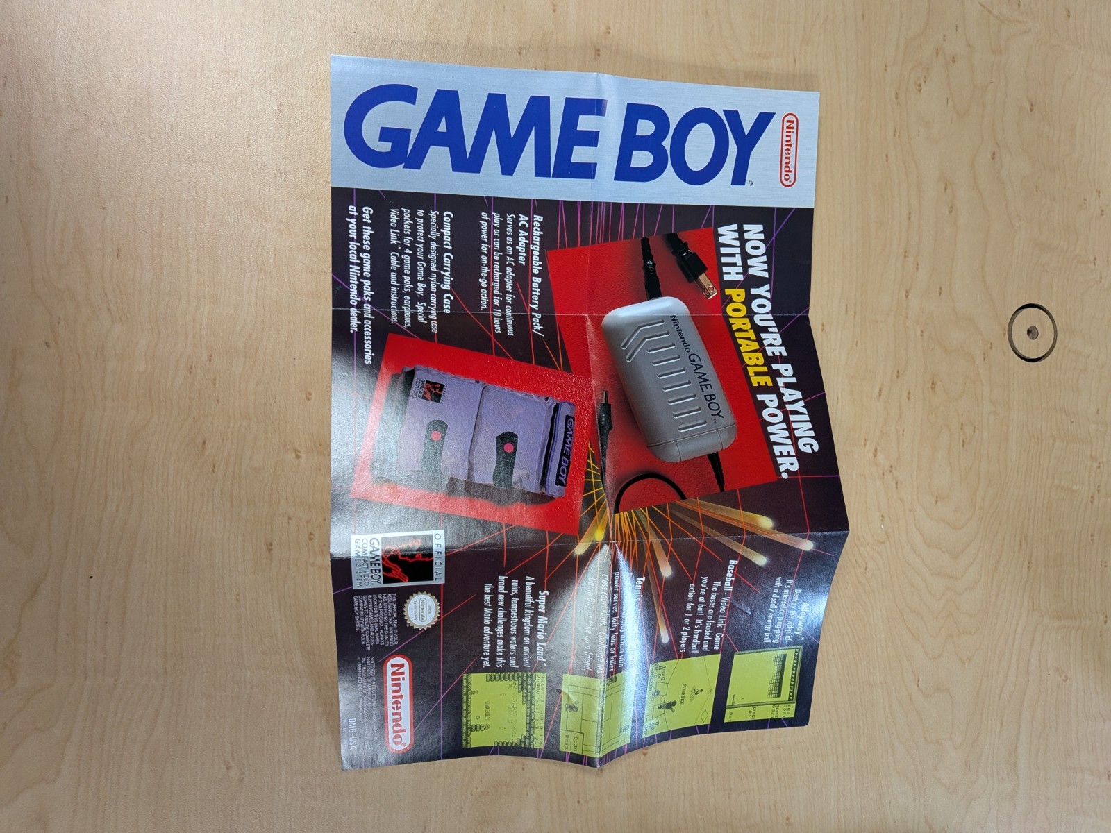 Nintendo Original Game Boy Rechargeable Battery Pack AC Adapter And Box Untested