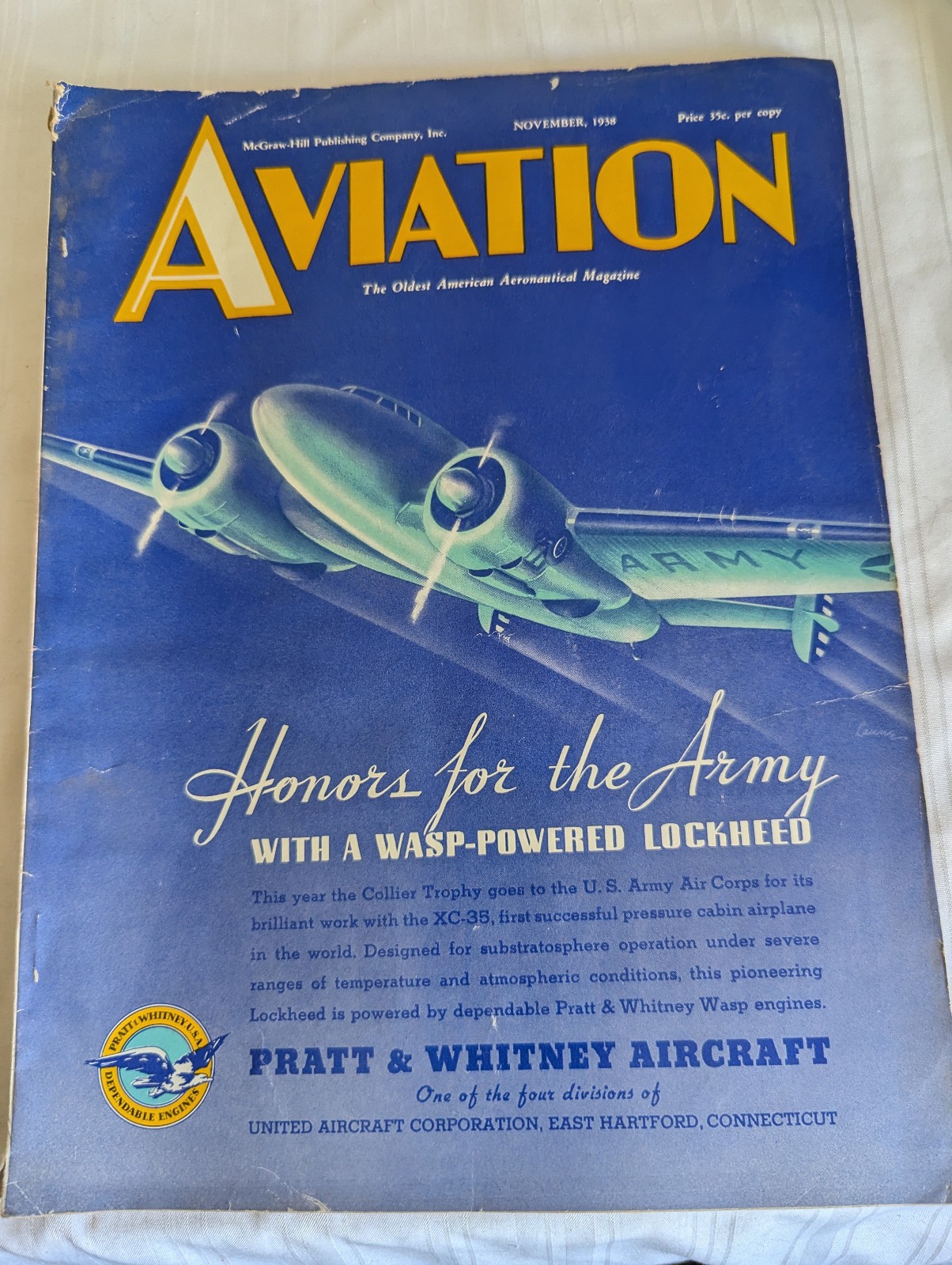 Aviation magazine November 1938 Volume 37 No 11 airplanes aviation WASP Lockheed