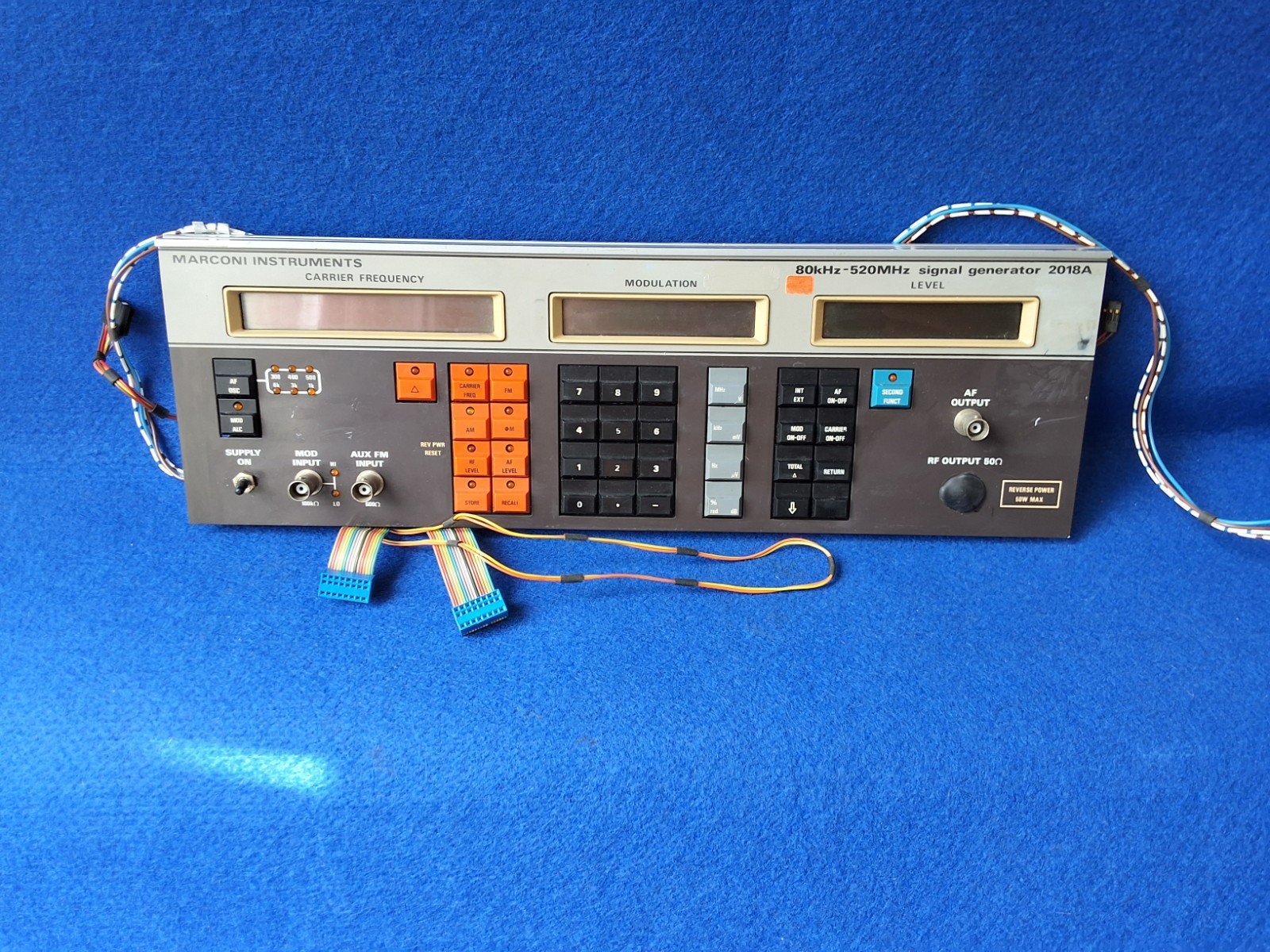 Marconi Instruments 80kHz-520MHz Signal Generator 2018A Front Panel.