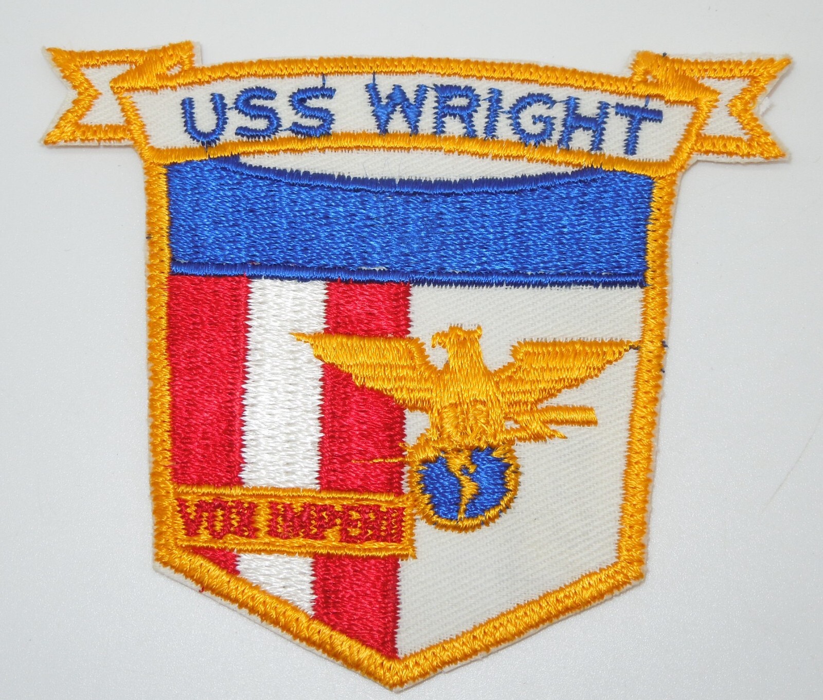 Original 1950's  - 60's US Navy USS Wright CVL-49 Aircraft Carrier Patch A17