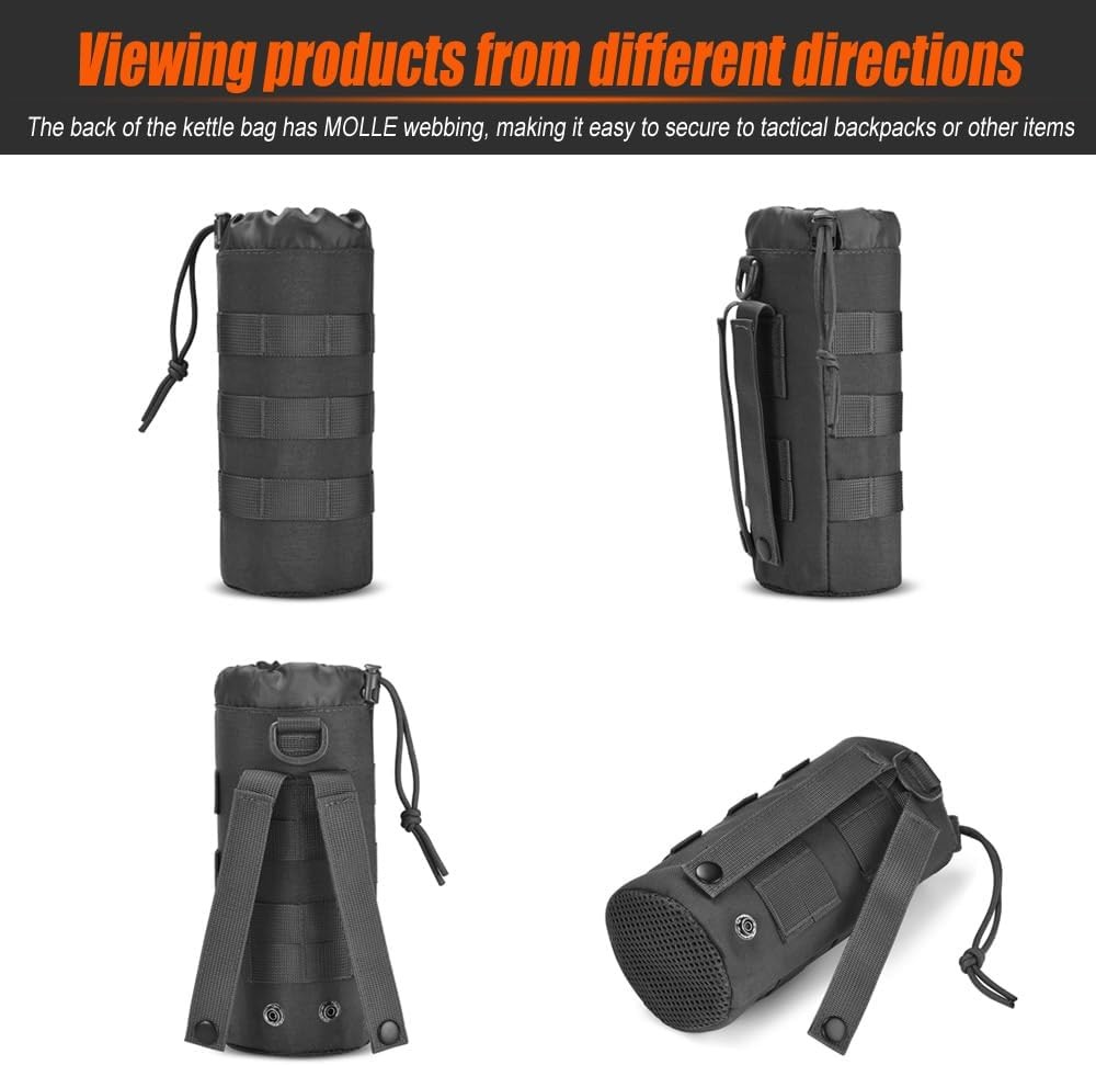 Upgraded Tactical Drawstring Molle Water Bottle Holder Tactical Pouches