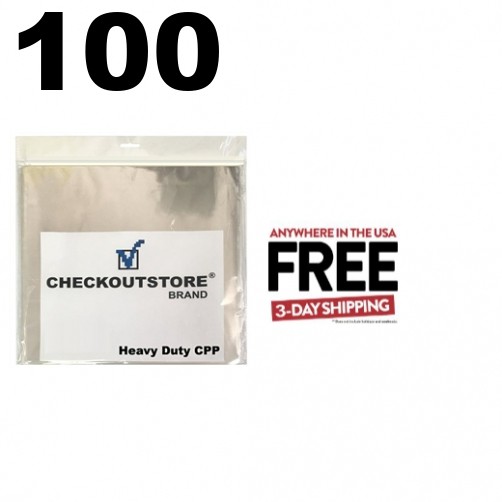 100 COS Clear Plastic CPP for 12" Vinyl 33 RPM Records (Inner Sleeves) **1-3 DAY