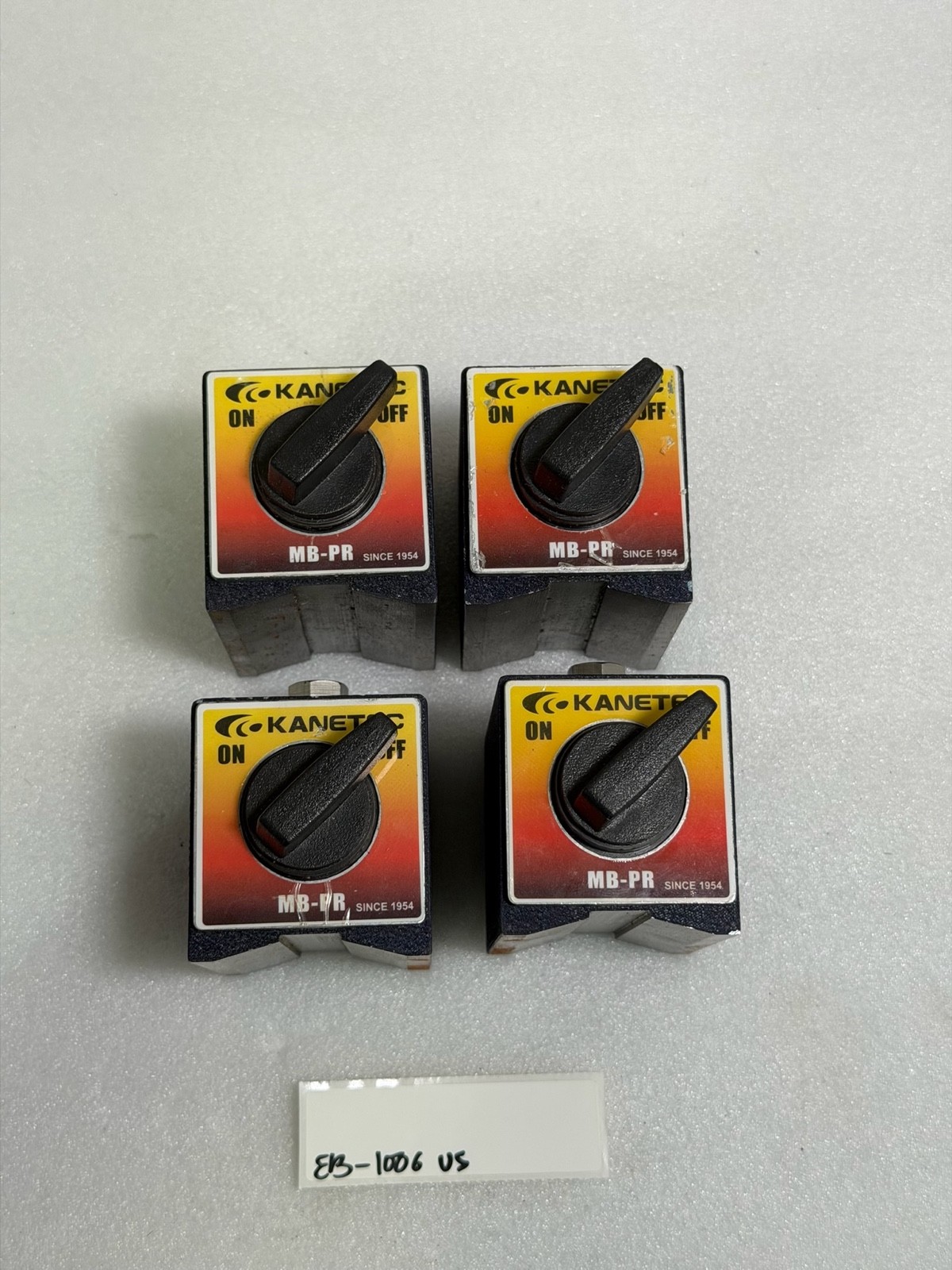 Lot of 4 Kanetec MB-PR Magnetic Base V-Block Switchable On/Off Magnets Holder