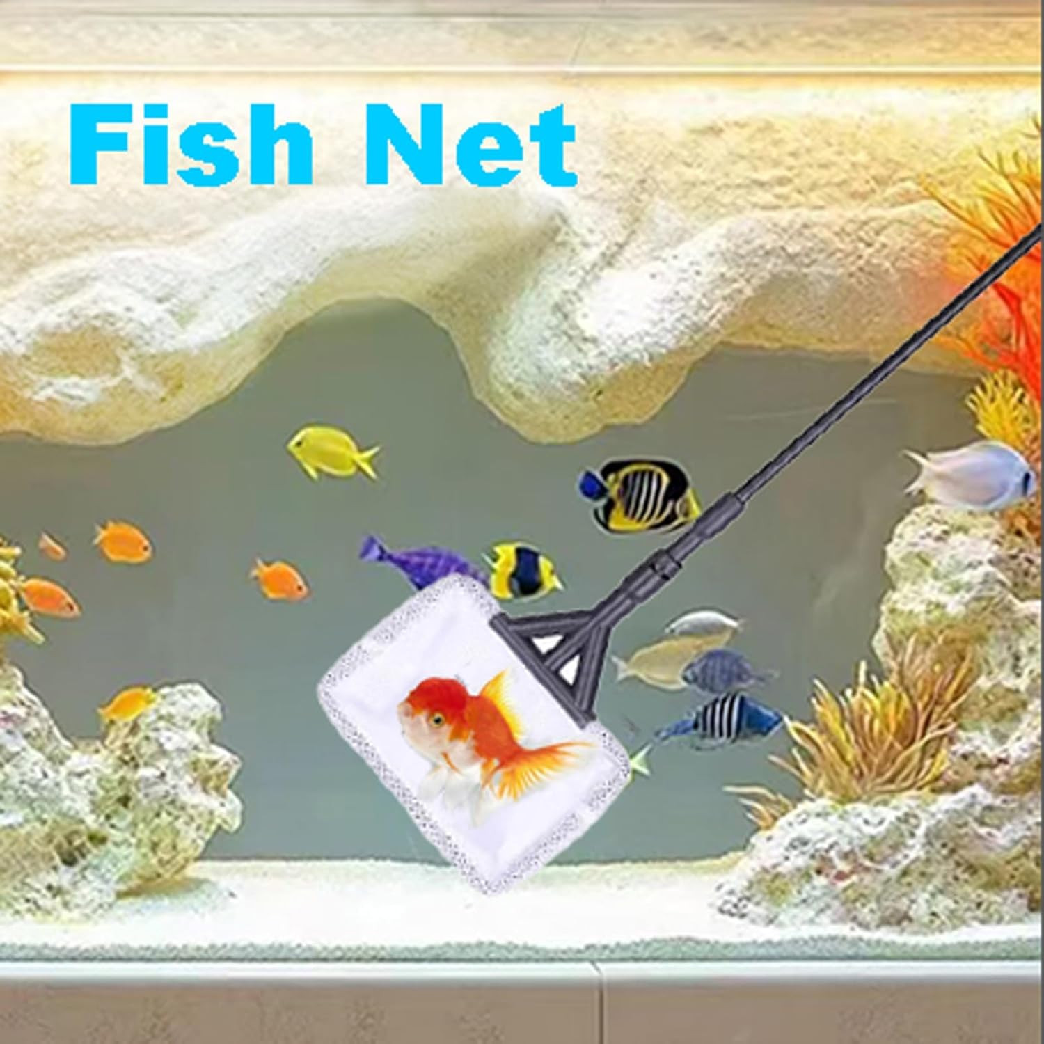 Aquarium Cleaning Tools 4IN1 Long Handle Adjustable Length 18~24" Fish Tank Clea