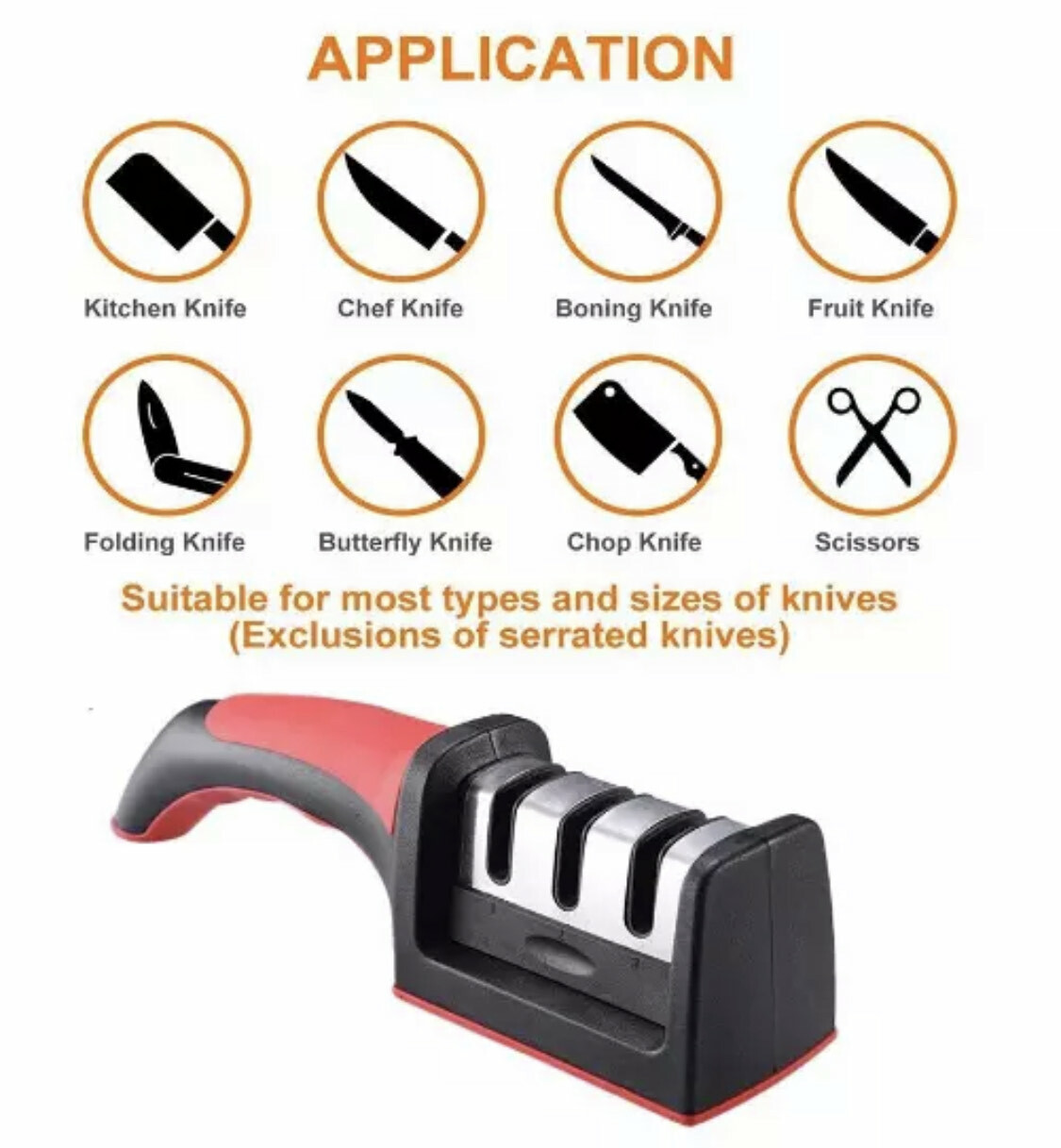KNIFE SHARPENER PROFESSIONAL Heavy Duty Ceramic Tungsten 3 Stages