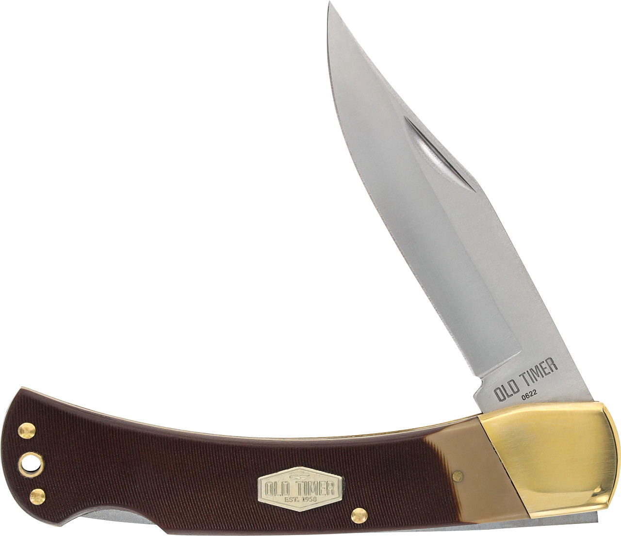 Schrade Old Timer Golden Bear 5" Closed Lockback w/Sheath 7Cr17MoV Steel 6OT
