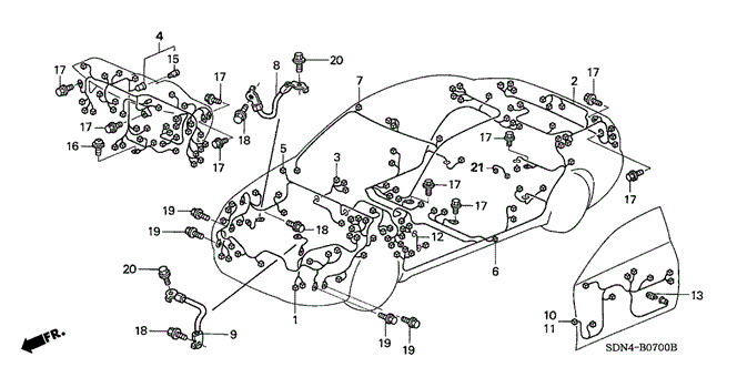 Genuine Honda Wire Harness Front End 32100-SDA-A21