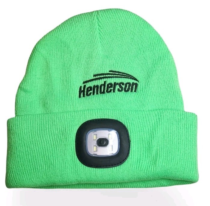 Beanie LED Light Workwear Hat Neon Safety Green Outdoor Fishing Camping Cap