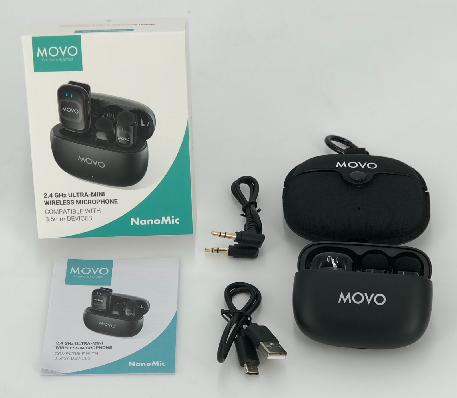 NanoMic Wireless Lavalier Microphone for Camera Clip-On TRS Wireless Mic System