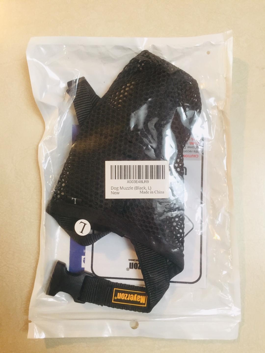 New Mayerzon Soft Mesh Dog Muzzle, Size L, Black - PRICE REDUCED