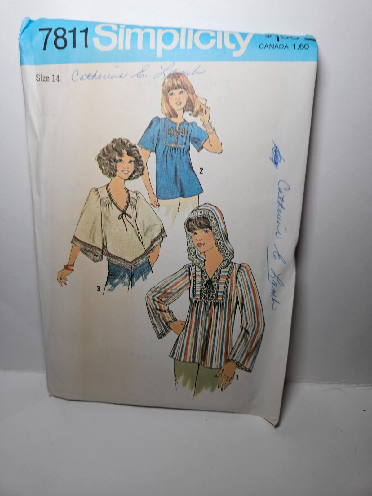 Simplicity 7811 Size 14 or Size 16 Pullover Top Uncut 1976