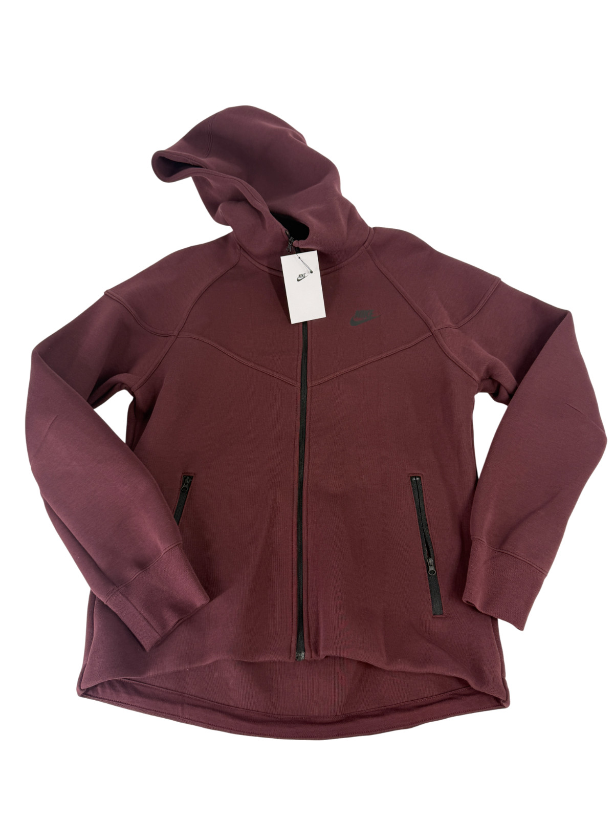 Nike Air Sportswear Tech Fleece Full Zip Hoodie Red Sepia Women Sz L FB8338-218
