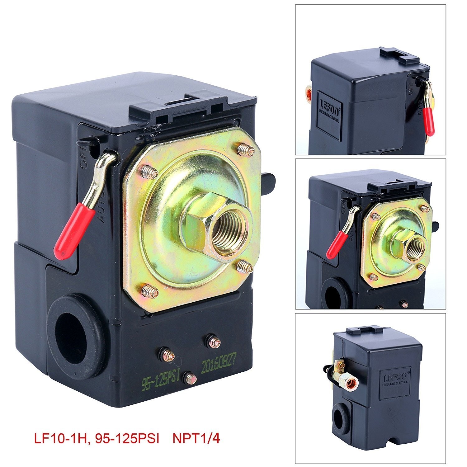 Lefoo Quality Air Compressor Pressure Switch Control 95-125 PSI Single Port