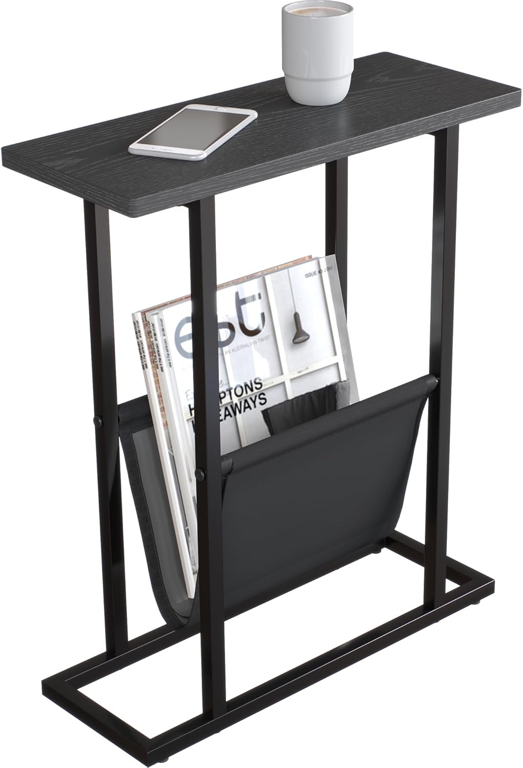 Small Narrow Side Table Small Spaces 17.7" W Slim End Table Magazine Table