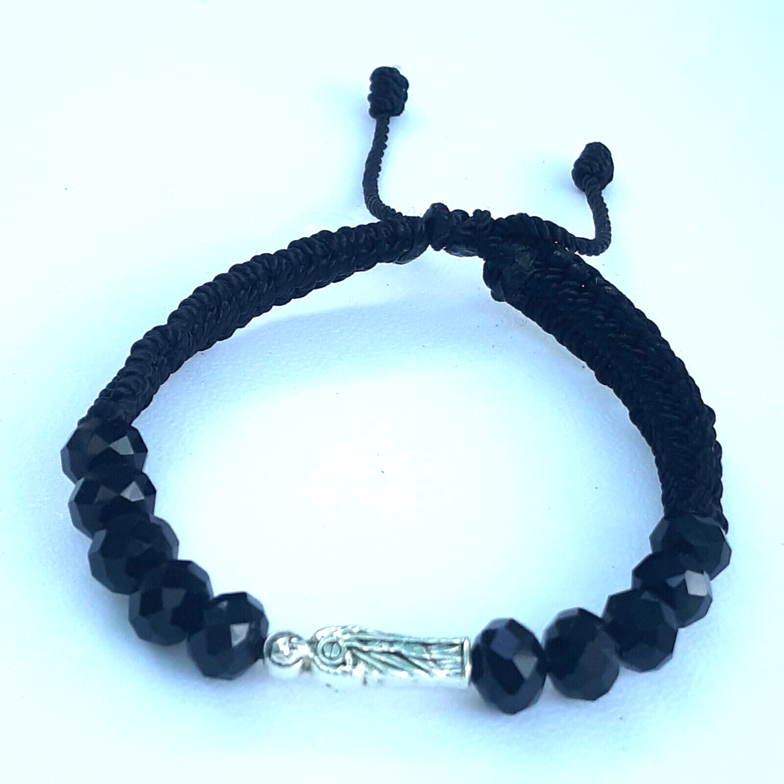 Protection Bracelets Saint Jude Black Crystal and black string