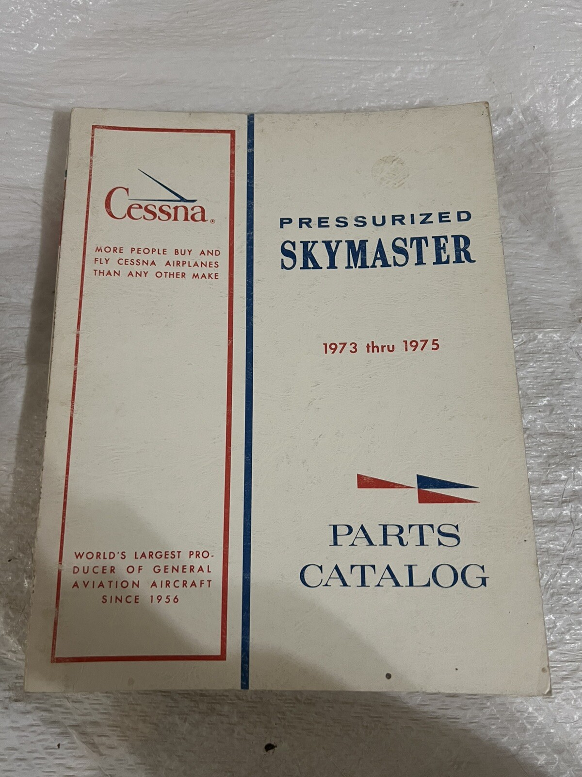 cessna pressurized skymaster T337G parts catalog 1973 Thru 1975 Used Good