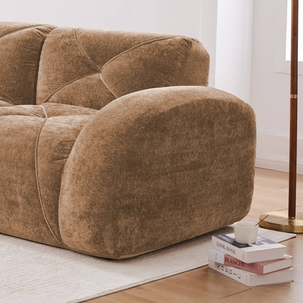 Comfy Velvet Cloud Couch 4-Seater Modular Sofa Set No Assembly